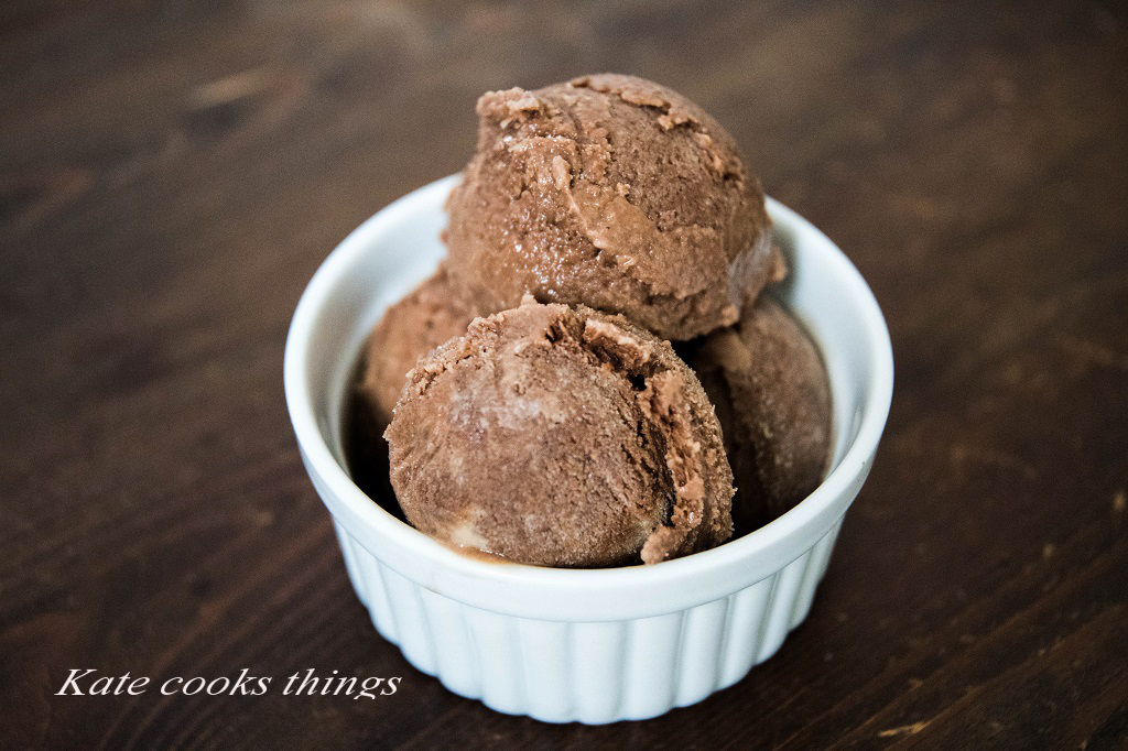 Homemade chocolate ice cream