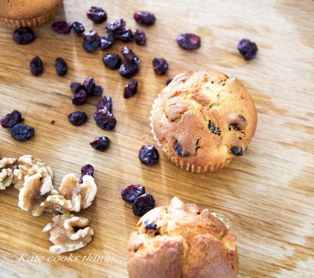 Apple and cranberry muffins
